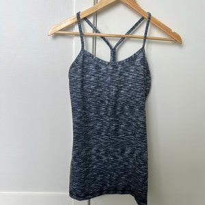 Lululemon Power Y Tank Heather Blue Top Size 6